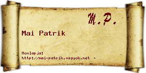 Mai Patrik névjegykártya