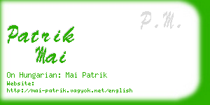 patrik mai business card